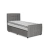 Cama com Cabeceira Solteiro Estofada Uvaia 100cm Suede:cinza - 1
