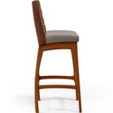 Ver imagem 7 de Kit 06 Banquetas Altas Cozinha Sala Jantar Fixa Mila B04 Couríssimo Marrom Linho Bege - Lyam Decor