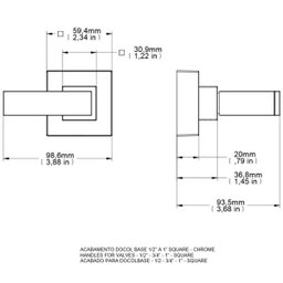 Acabamento para registro DocolBase 1/2", 3/4" e 1" Square - 00436606 - 2