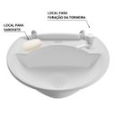 Ver mais imagens de Pia Lavatório Banheiro 4l + Torneira Reforçada Branca + Sifão Universal Sanfonado + Fita Veda Rosca