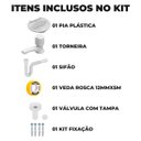 Ver imagem 3 de Pia Lavatório Banheiro 4l + Torneira Reforçada Branca + Sifão Universal Sanfonado + Fita Veda Rosca
