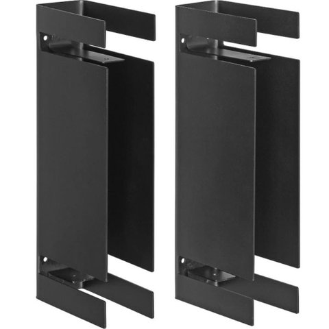 Kit 2 Mãos Francesas Pretas Suportes para Prateleiras Mdf 1,5cm Duplo Aço Carbono Masutti