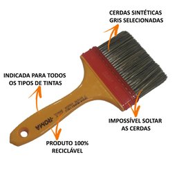 Pincel Detalhamento Automotivo Trincha Gold 317 Roma 4 Pol - 8 Unid - 2