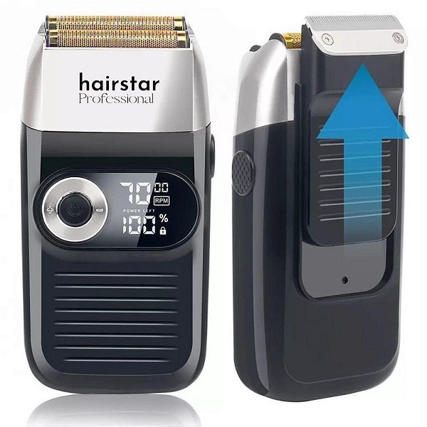 Barbeador Elétrico 2 em 1 Máquina Shaver Hairstar KM-109 Bivolt Barbeador 2 em 1 com Lâmina Dupla Hi - 2