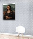 Ver imagem 1 de Quadro Decorativo Divertido Banheiro Monalisa - 70x50cm:moldura Branca