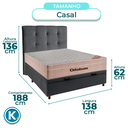 Ver imagem 2 de Cama + Bau Cinza e Colchão Ortobom Molas Ensacadas Casal - Airtech + Cabeceira