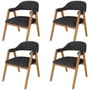 Ver imagem 1 de Kit 04 Cadeiras de Jantar e Estar Living Estofada Nadja L02 Linho Chumbo - Lyam Decor