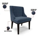 Ver imagem 4 de Kit 02 Cadeiras De Jantar Suede Azul Marinho Base Madeira