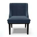 Ver imagem 1 de Kit 02 Cadeiras De Jantar Suede Azul Marinho Base Madeira