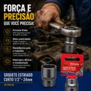 Ver imagem 6 de Soquete Estriado Curto 24mm Encaixe 1/2 Aço Cr-V Corneta