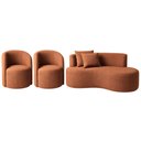 Ver imagem 2 de Conjunto Decorativo 02 Poltronas + Sofá Curvo Orgânico Nature Gaia Boucle Terracota - Montanaris Dec