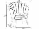Ver imagem 3 de Poltrona Decorativa Pétala Sala Escritório Recepção Pés Palito Veludo Bege - Visalar