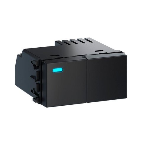 Módulo Interruptor Simples+ Paralelo Refinatto C/led Preto-weg