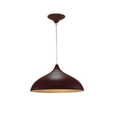 Pendente Vick Cúpula Marrom com Detalhe Gold 3119mar/gld