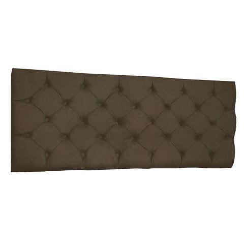 Cabeceira Painel Capitonê Casal 1,40m Jade Suede Marrom