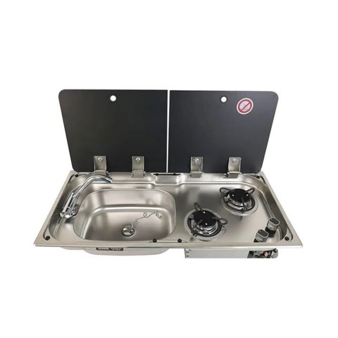 Combinado Fogão Duas Bocas e Pia para Motor-home e Trailer