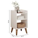 Ver imagem 4 de Mesa de Cabeceira Retrô Com Prateleiras Pé Palito Mesinha Quarto MDF MVD Móveis