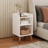 Mesa de Cabeceira Retrô Com Prateleiras Pé Palito Mesinha Quarto MDF MVD Móveis - 1