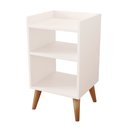 Ver imagem 3 de Mesa de Cabeceira Retrô Com Prateleiras Pé Palito Mesinha Quarto MDF MVD Móveis