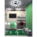 Ver imagem 2 de Plafon Infantil Redondo Bola de Futebol Preta