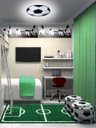 Ver imagem 2 de Plafon Infantil Redondo Bola de Futebol Preta