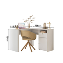 Ver imagem 2 de Mesa Escrivaninha Computador com Prateleira 1 Gaveta Escritorio Quarto Home Office Flora - Branco