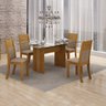 Conjunto Sala de Jantar Mesa Tampo Vidro 120cm 4 Cadeiras Hawai Leifer - 1