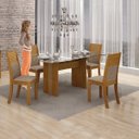 Ver imagem 7 de Conjunto Sala de Jantar Mesa Tampo Vidro 120cm 4 Cadeiras Hawai Leifer