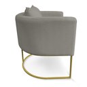 Ver imagem 6 de Kit 01 Namoradeira 02 Lugares e 02 Poltronas Paola Linho Base Metálica Dourado - D’Rossi - A26 Grafi