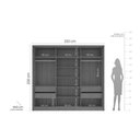 Ver imagem 2 de Guarda Roupas 3 Portas de Correr de (1 C/ Espelho) e 4 Gavetas Lisboa Branco/cinza - Politorno