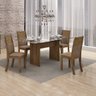 Conjunto Sala de Jantar Mesa Tampo Vidro 120cm 4 Cadeiras Hawai Leifer - 1