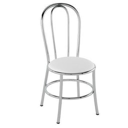 Cadeira de Aço Pc01 Encosto Tubular - Cromado/branco - 1