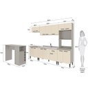 Ver imagem 4 de Cozinha Modulada Completa Max 262 Cm Bancada Ilha Gourmet Balcão Pia Mdp Cinza Champanhe - Clicklar