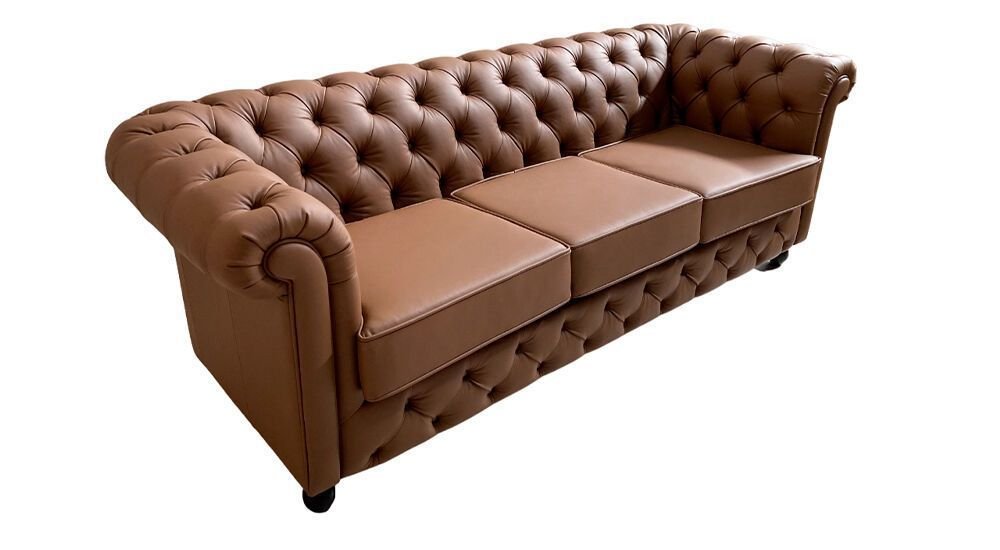Sofá de Couro 3 Lugares | Havana - Modelo Chesterfield