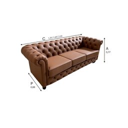 Sofá de Couro 3 Lugares | Havana - Modelo Chesterfield - 3