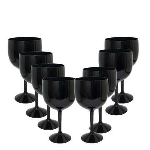Kit 8 Taças Gin Preto Acrílico