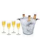 Ver imagem 1 de Kit Balde de Gelo e 4 Taças Champanhe Acrílico