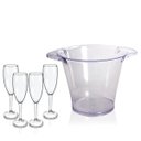 Ver imagem 2 de Kit Balde de Gelo e 4 Taças Champanhe Acrílico