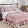 COBRE LEITO INAMORATA ROSA + AMOFADAS DECORATIVAS PERCAL 200 FIOS - 05 PEÇAS CasaBela Store - 1