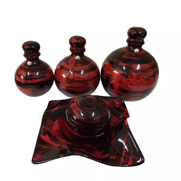 Trio Shalom e Centro de Mesa Com 1 Esfera - Vermelha - 1