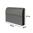 Ver imagem 3 de Cabeceira Antonella Estofada Cinza de Cama Box Queen 160cm com Baú Organizador
