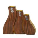 Ver imagem 1 de Trio de Vasos Curvos Decorativos - Marrom e Amarelo