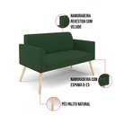 Ver imagem 6 de Sofá Namoradeira com Poltrona Pés Palito Natural Marisa Veludo Verde D03 - D'Rossi