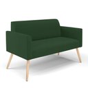 Ver imagem 3 de Sofá Namoradeira com Poltrona Pés Palito Natural Marisa Veludo Verde D03 - D'Rossi