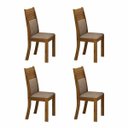 Ver imagem 3 de Conjunto Sala de Jantar Mesa Tampo Vidro 120cm 4 Cadeiras Hawai Leifer