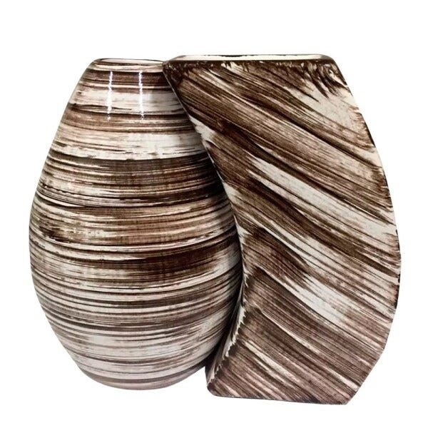 Par de Vasos Torino Decorativo - Marrom Mesclado - 1