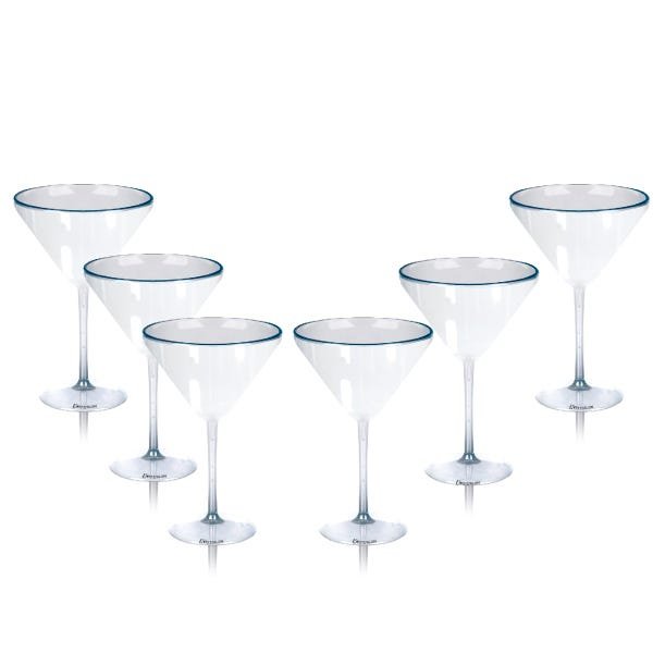 6 Taças Martini Transparente Acrílico - 1
