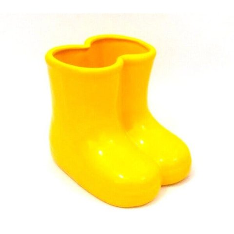 Vaso Botinha Galocha em Cerâmica Decor - Amarela
