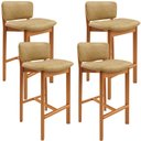 Ver imagem 1 de Kit 04 Banquetas Alta para Cozinha Sala de Jantar Bar Dara L02 Couríssimo Fendi - Lyam Decor