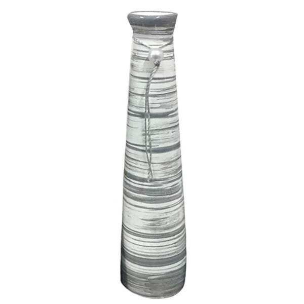 Vaso Fino Elegance em Cerâmica Decor - Cinza Mesclada - 1